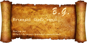 Brunyai Gyöngyi névjegykártya